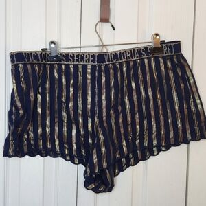 Victoria's Secret Navy and Gold Striped Sleep Shorts